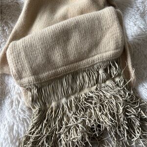 Burberry Cream Fringe Scarf
